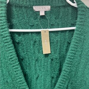 J. Crew Women's Deep Green V-Neck Sweater